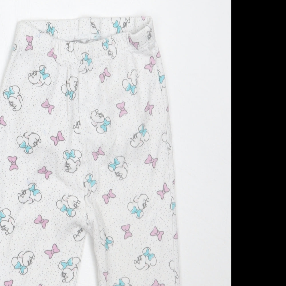 George Girls White Polka Dot  Sweatpants Trousers Size 18 Months