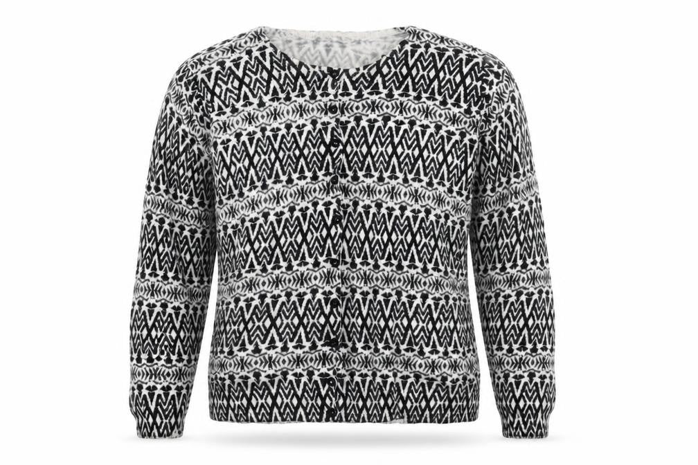 Marks and Spencer Womens White Animal Print  Cardigan Jumper Size 14