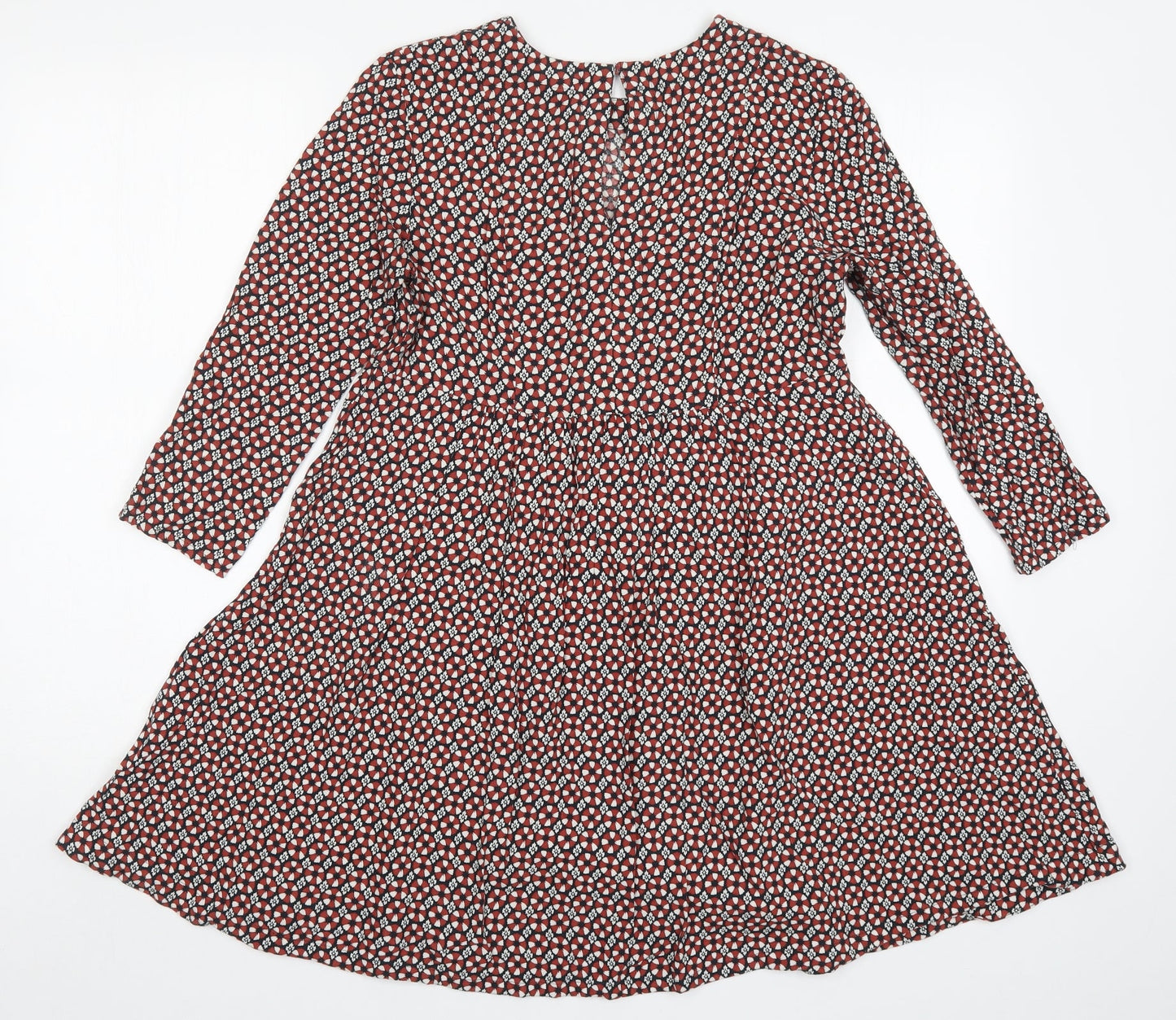 H&M Womens Blue Geometric  A-Line  Size 6