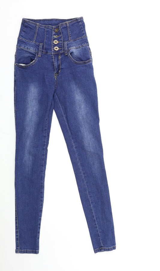 rojanco Womens Blue  Denim Skinny Jeans Size 8 L28 in