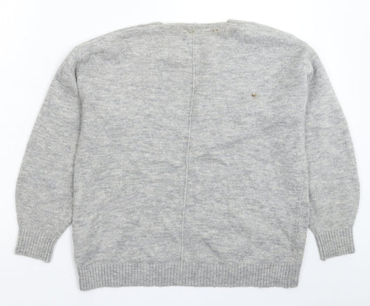 H&M Womens Grey  Knit Pullover Jumper Size XS