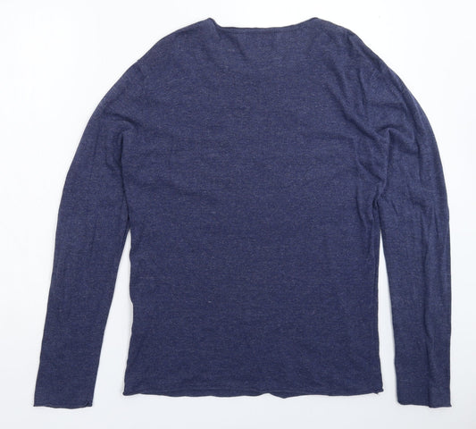 Pull&Bear Mens Blue  Knit Pullover Jumper Size M