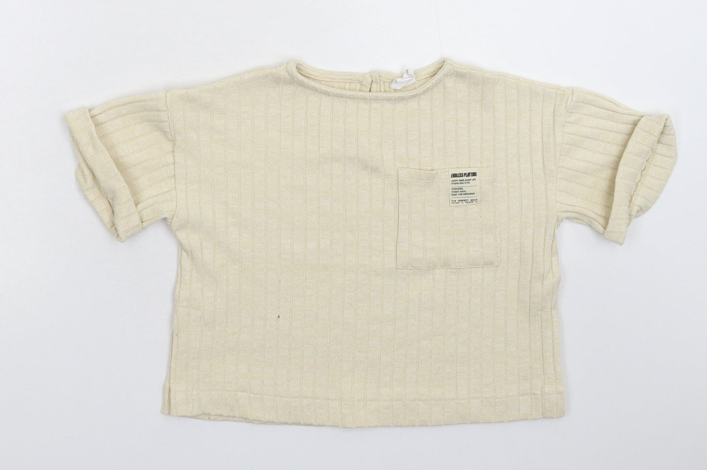 Zara Girls Beige   Basic T-Shirt Size 6 Years