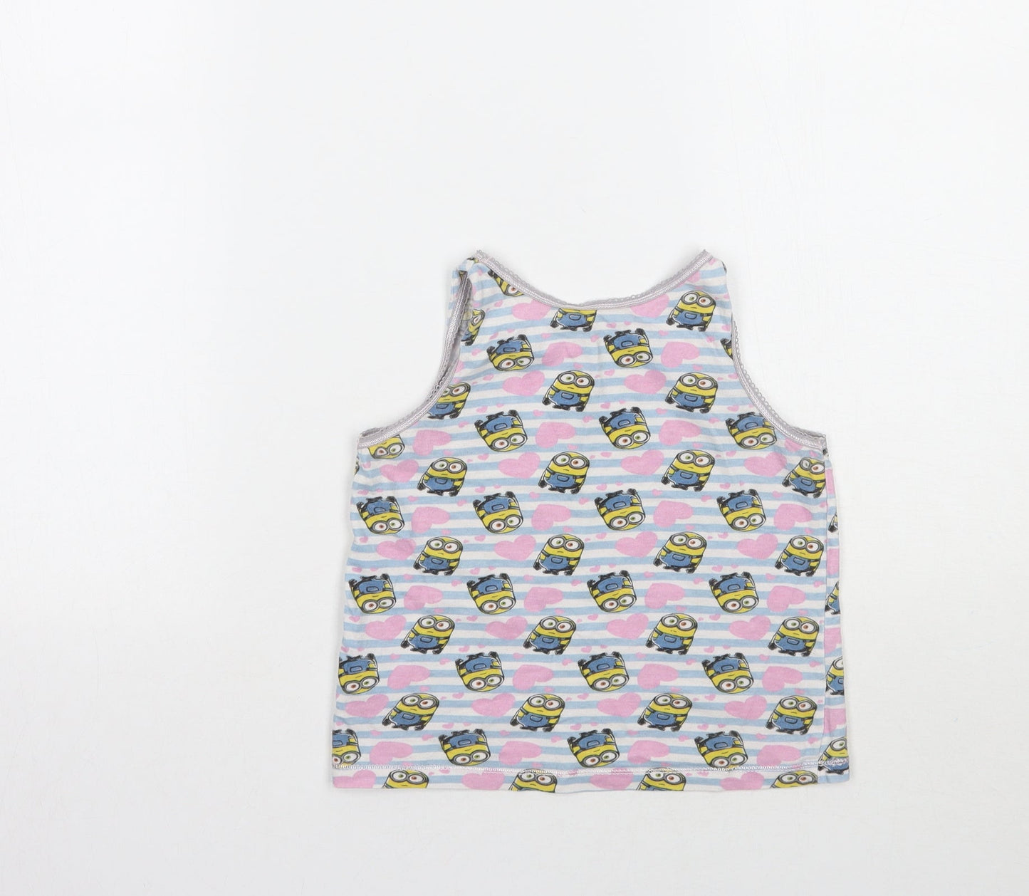 George Girls White Striped  Basic Tank Size 4-5 Years
