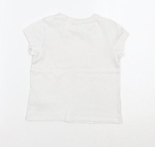 George Girls White   Basic T-Shirt Size 4-5 Years  - Limited Edition