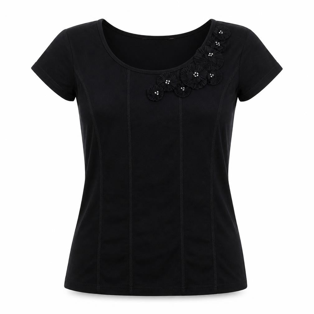 david emanuel Womens Black   Basic T-Shirt Size 12