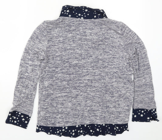 Pebble & Stone Womens Blue  Rayon Pullover Jumper Size S  - Stars