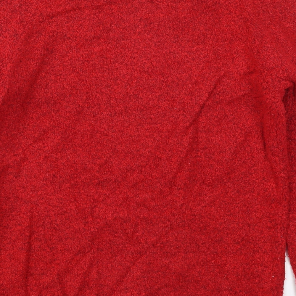 M&Co Womens Red  Knit Pullover Jumper Size 14