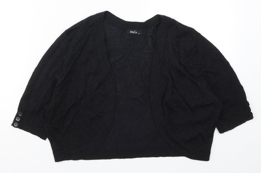 M&Co Womens Black  Knit Cardigan Jumper Size M