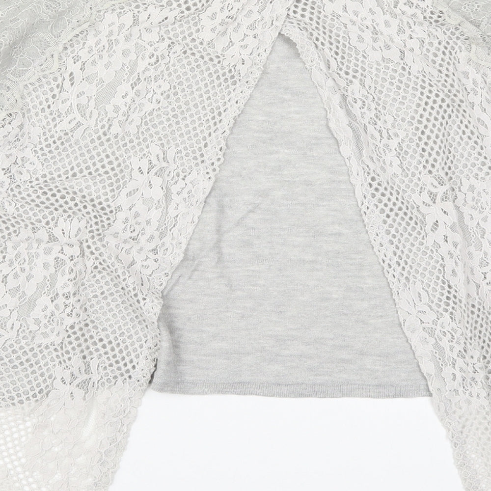 River Island Womens Grey  Lace Basic T-Shirt Size 10
