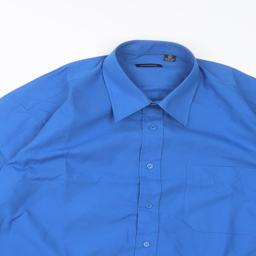 Madison Mens Blue    Button-Up Size 16.5