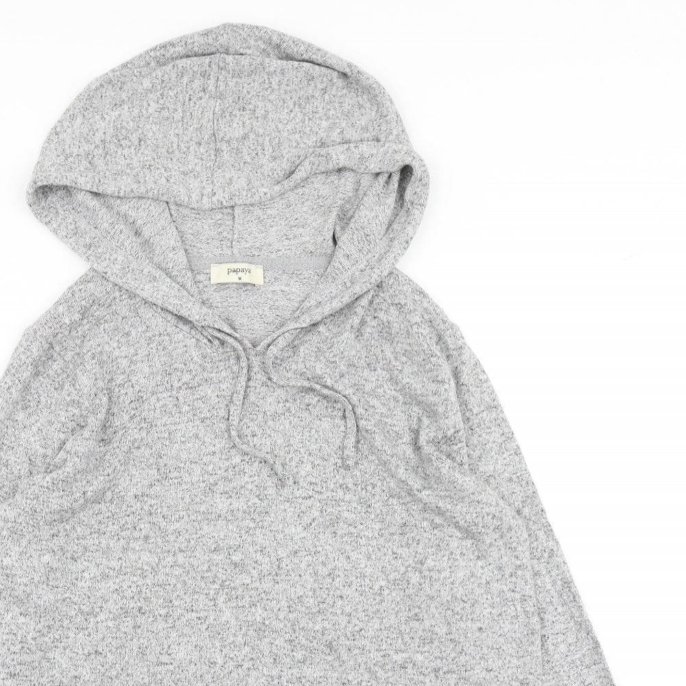 Papaya Womens Grey   Pullover Hoodie Size M