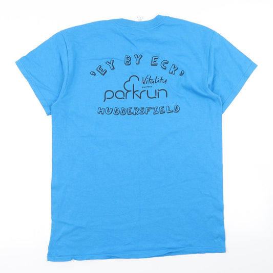 Gildan Mens Blue    T-Shirt Size M