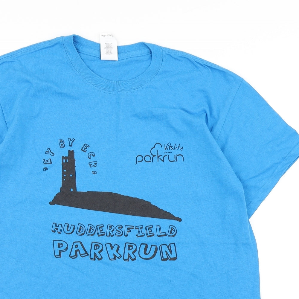 Gildan Mens Blue    T-Shirt Size M