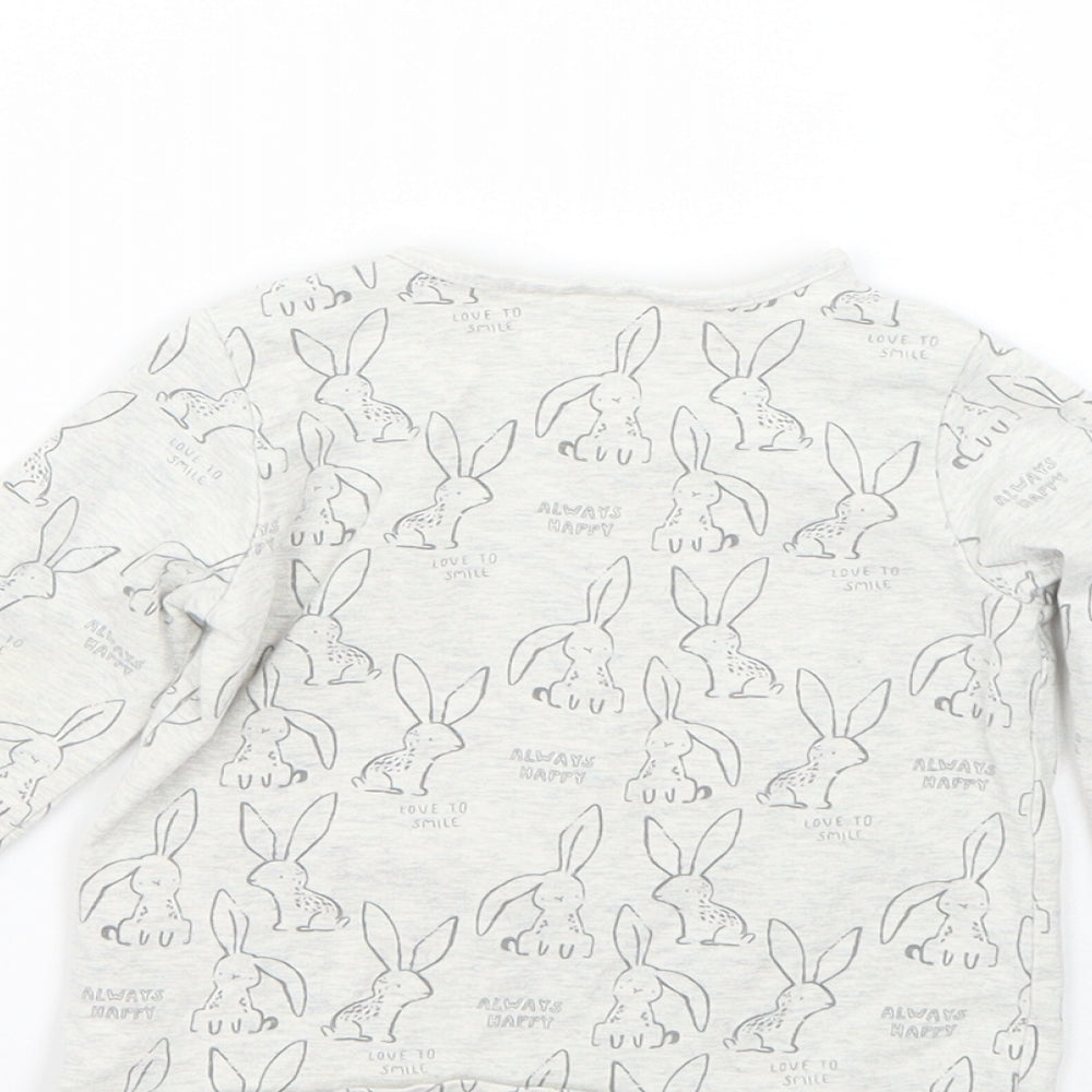 NEXT Baby Grey Geometric  Basic T-Shirt Size 6-9 Months