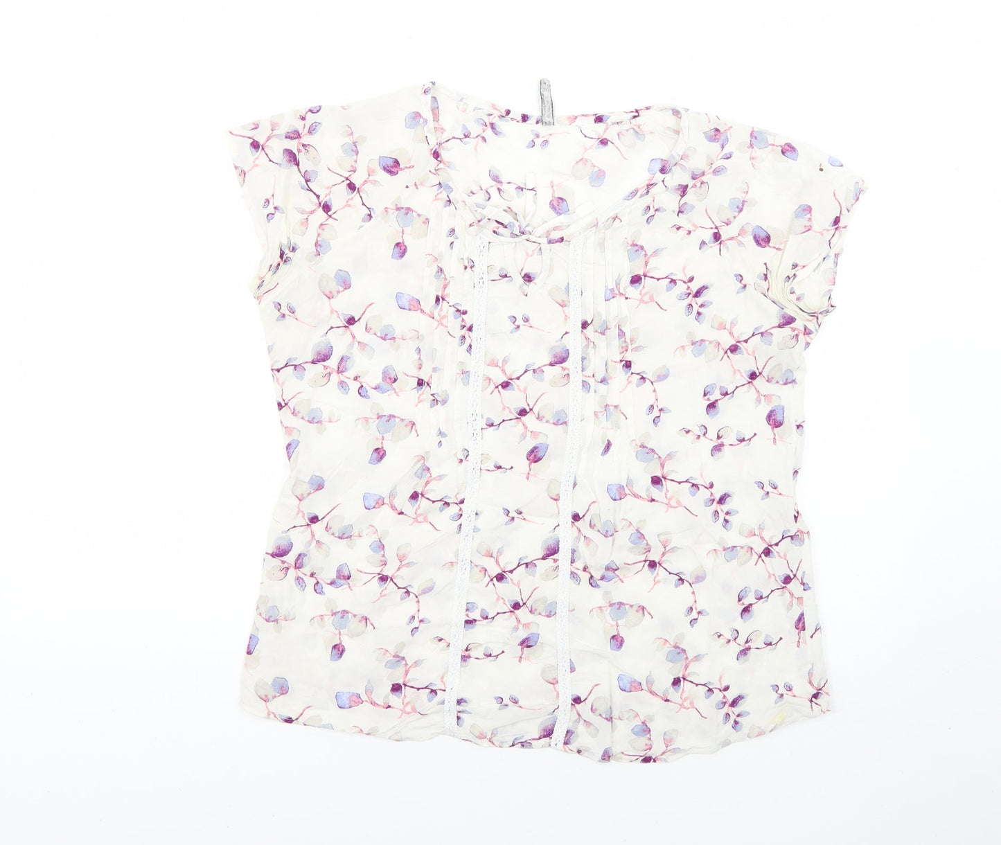 Lee Cooper Womens White Floral  Basic Blouse Size M