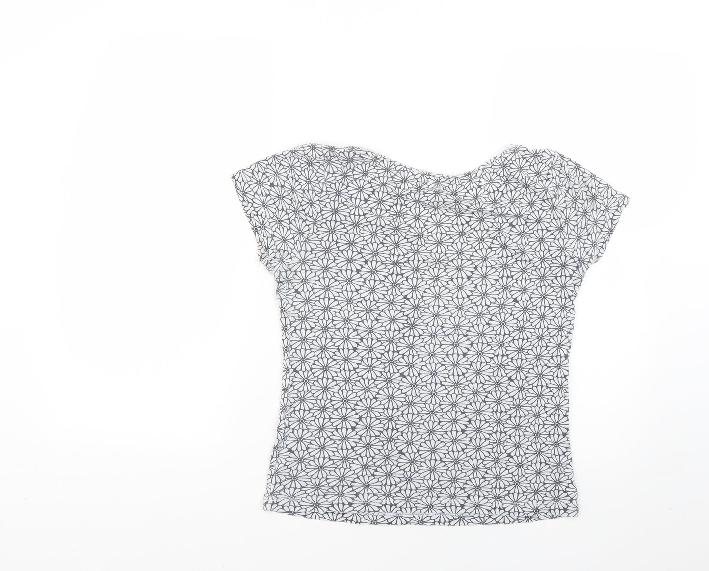 Debenhams Womens Grey Geometric  Basic T-Shirt Size 10
