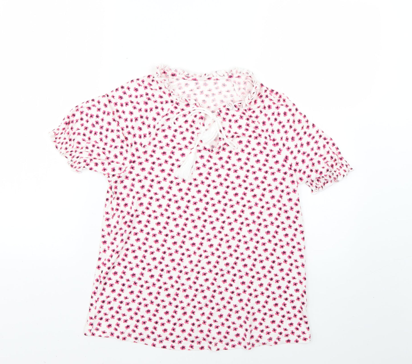 Marks and Spencer Womens Multicoloured Floral  Basic T-Shirt Size 8