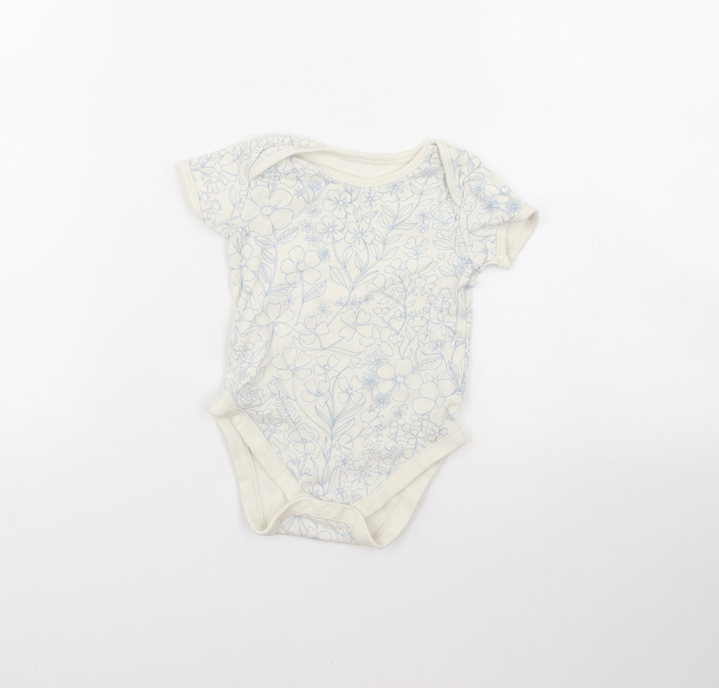 George Baby White Floral  Babygrow One-Piece Size 12 Months