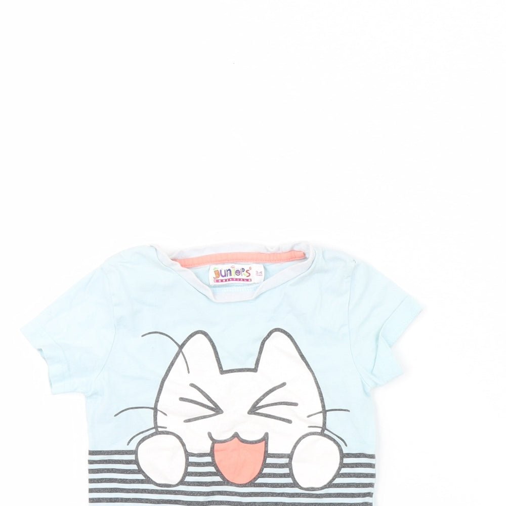Juniors Girls Blue Solid  Cami Pyjama Top Size 3 Years