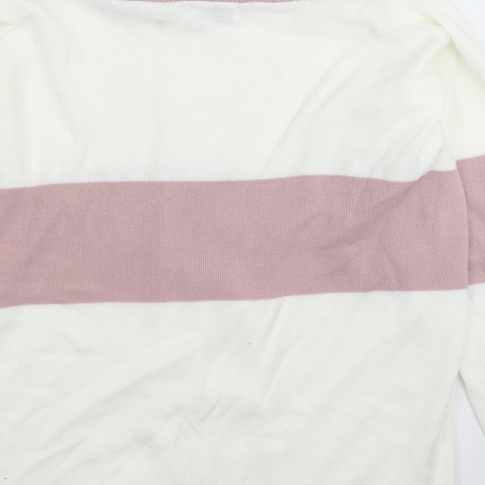 In the Style Womens White  Knit Pullover Jumper Size 8  - Oversized