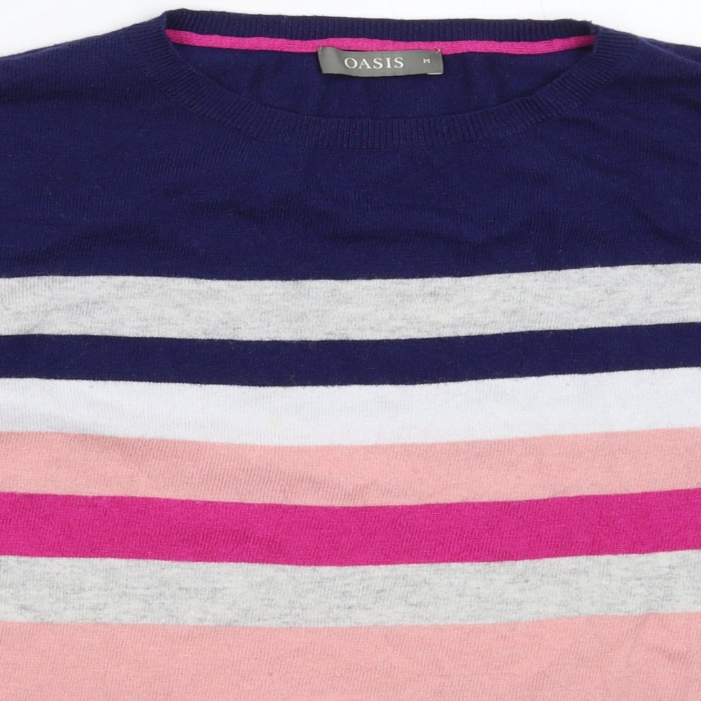 Oasis Womens Multicoloured Striped Knit Pullover Jumper Size M