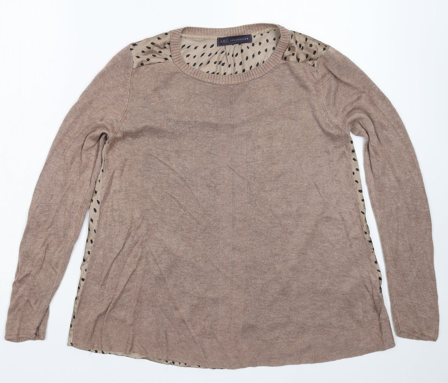 Marks and Spencer Womens Grey  Knit Pullover Jumper Size 12