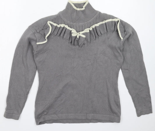 Blue Inc Womens Grey  Knit Pullover Jumper Size 10
