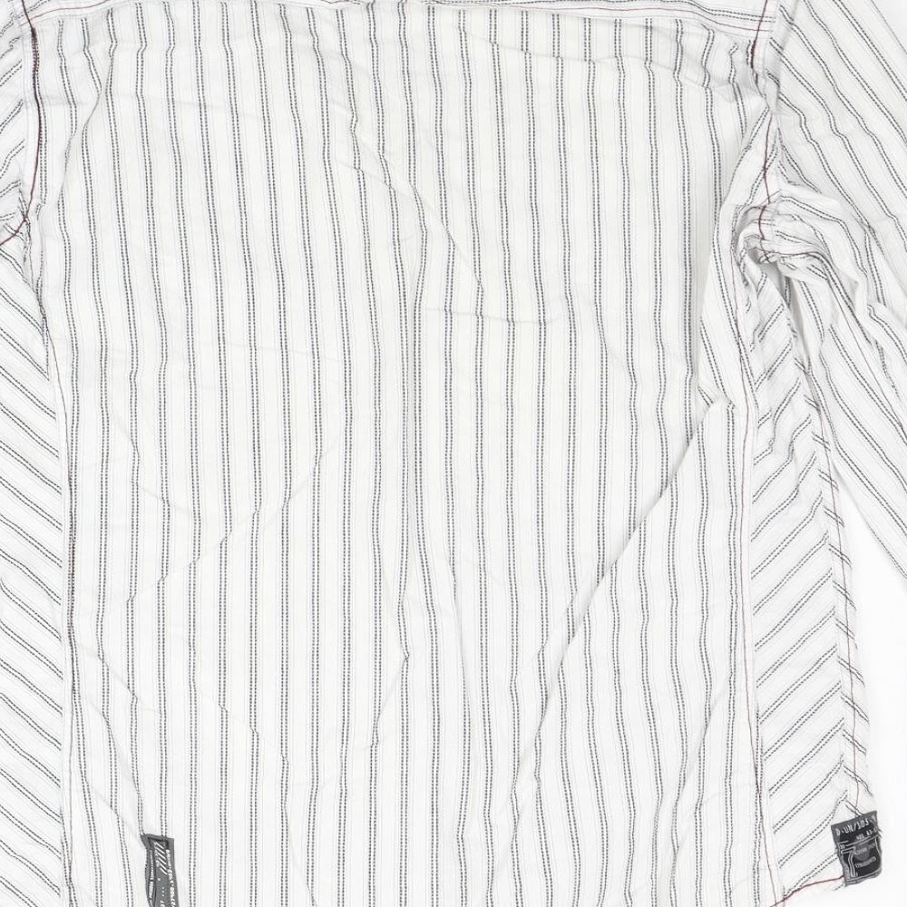 NEXT Mens White Striped   Button-Up Size M