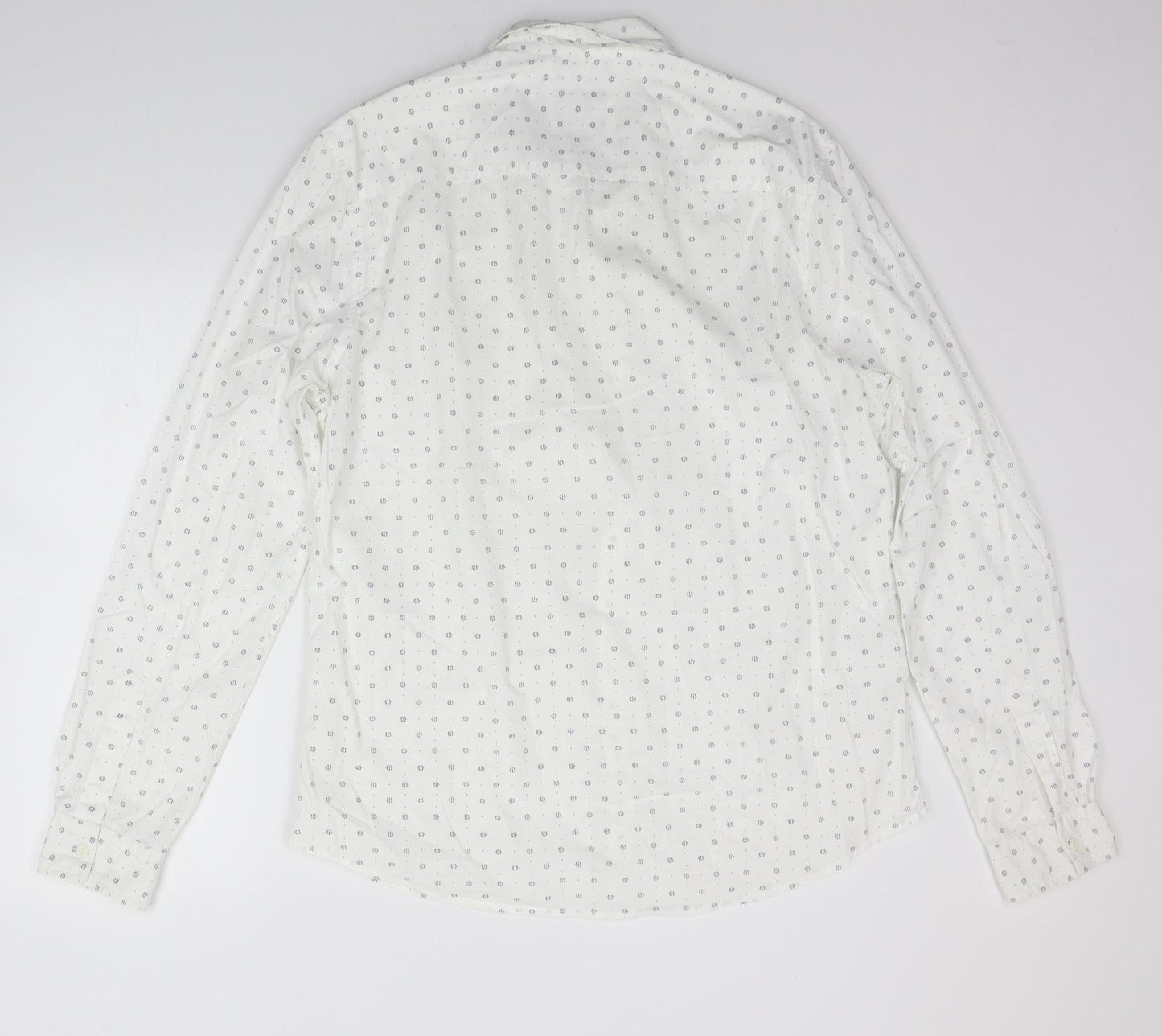 New Look Mens White Geometric   Button-Up Size L