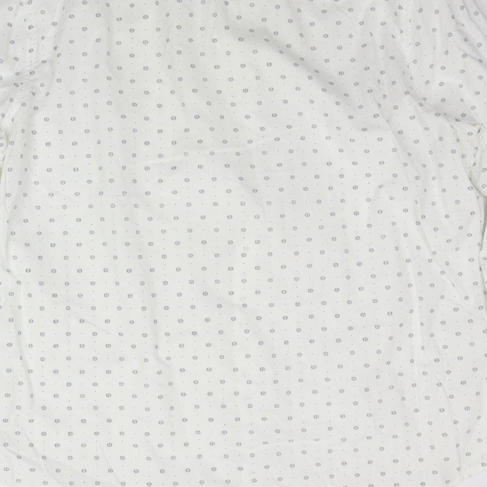 New Look Mens White Geometric   Button-Up Size L