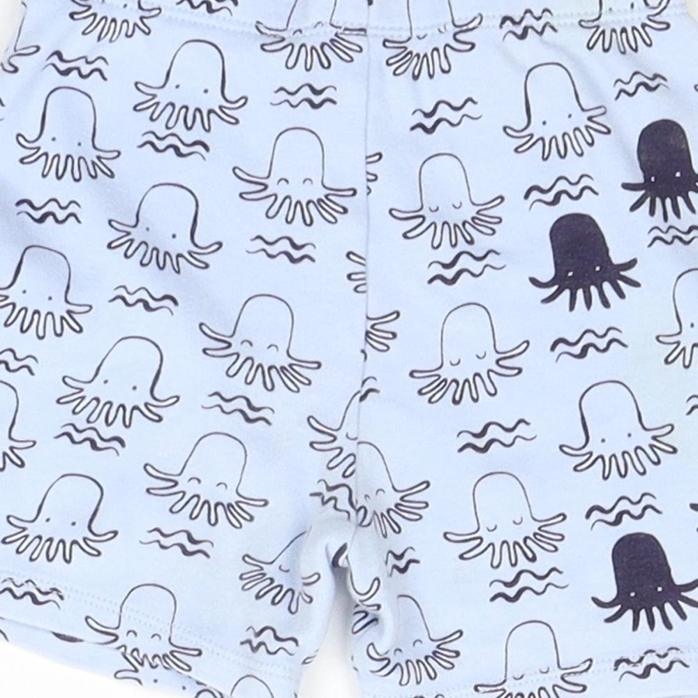 F&F Baby Blue   Cropped Trousers Size 9-12 Months  - squids