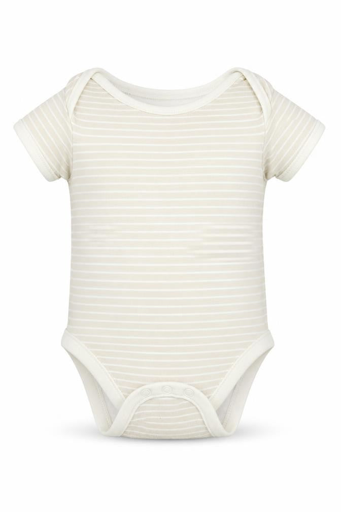 George Baby Beige Striped  Babygrow One-Piece Size 6-9 Months