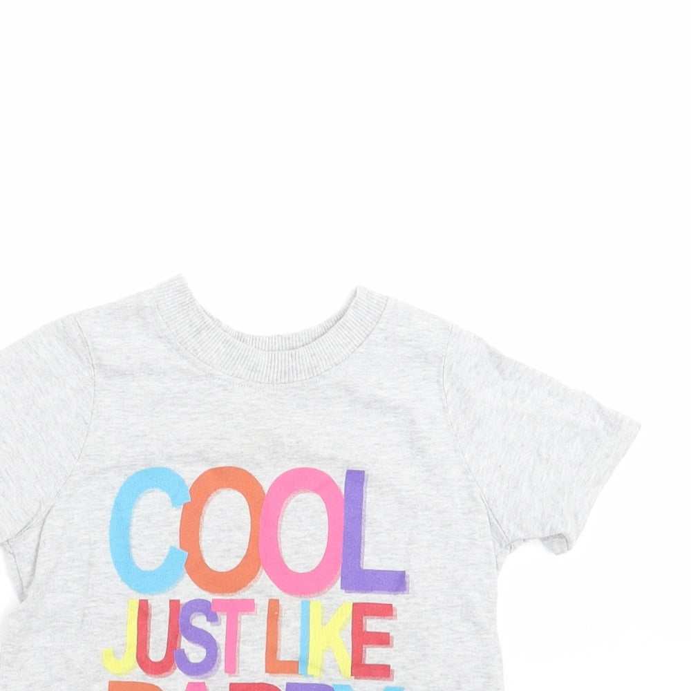Mothercare Boys Grey   Basic T-Shirt Size 2-3 Years  - Cool like Dad