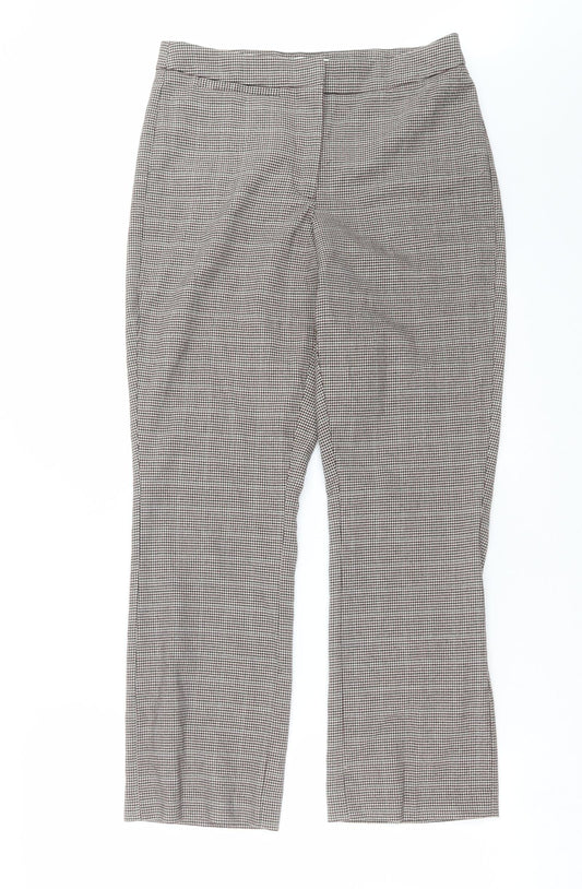 VILA Womens Purple Houndstooth  Trousers  Size 8 L28 in