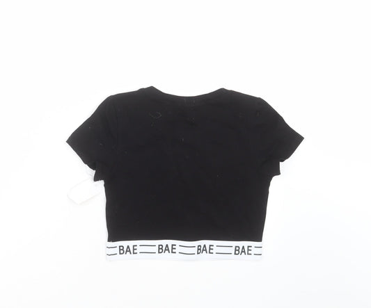 Bozzolo Womens Black   Cropped T-Shirt Size S  - bae