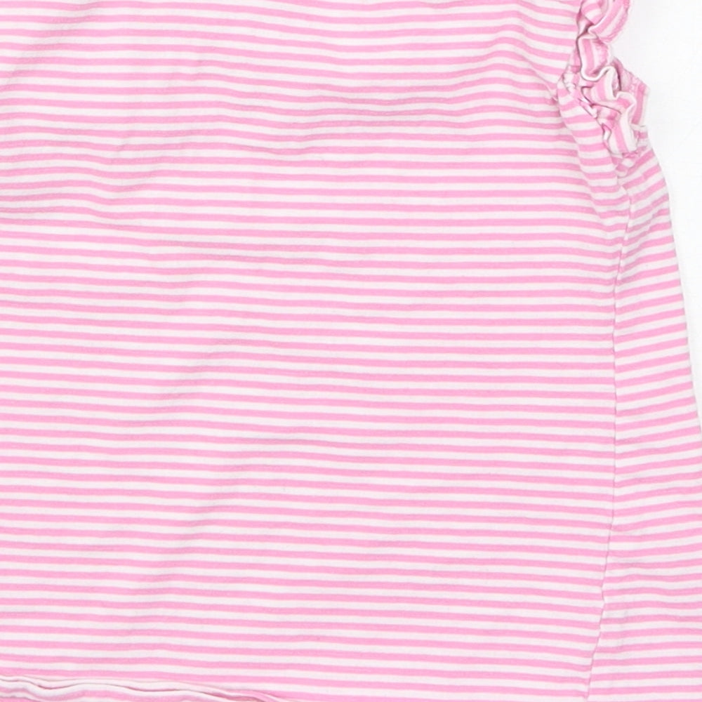 Matalan Girls Pink Striped  Basic T-Shirt Size 5-6 Years