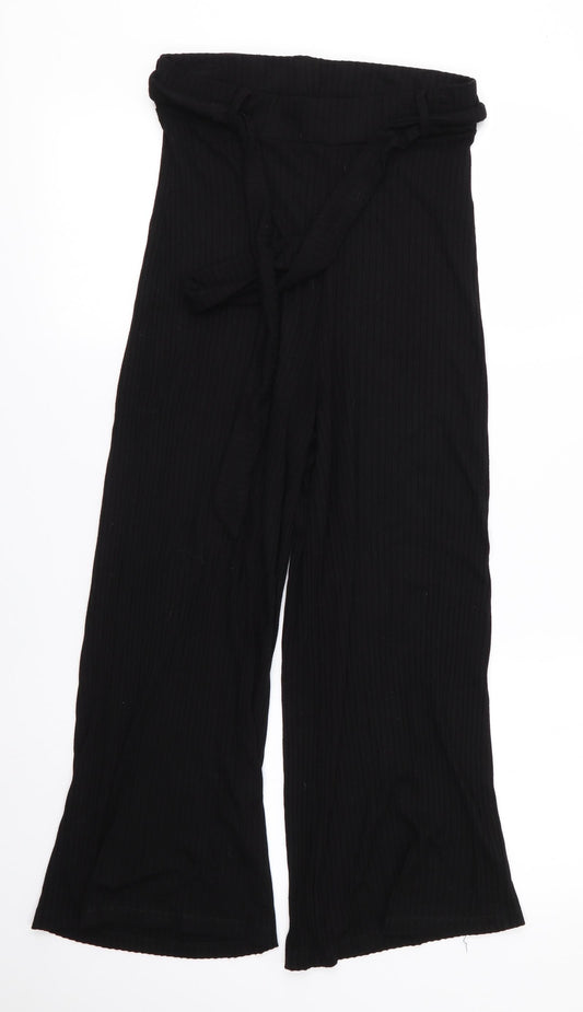 Stradivarius Womens Black   Cropped Trousers Size S L22 in