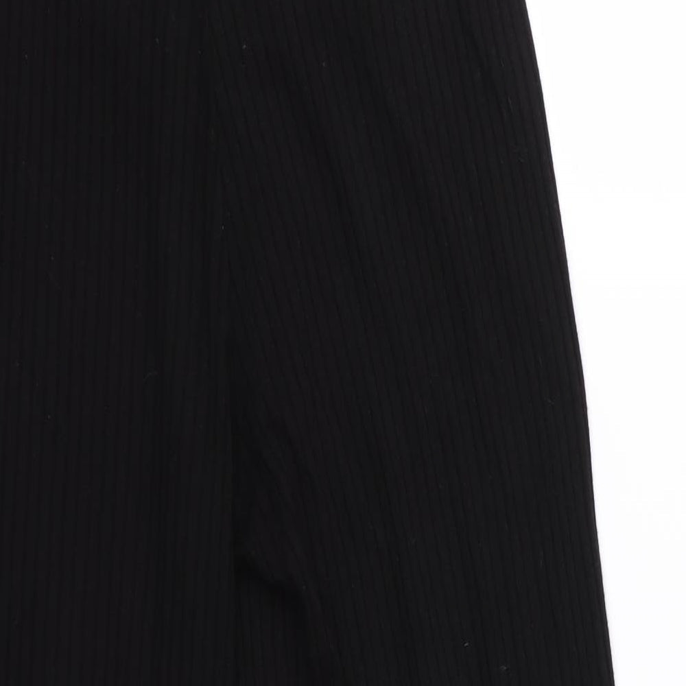 Stradivarius Womens Black   Cropped Trousers Size S L22 in