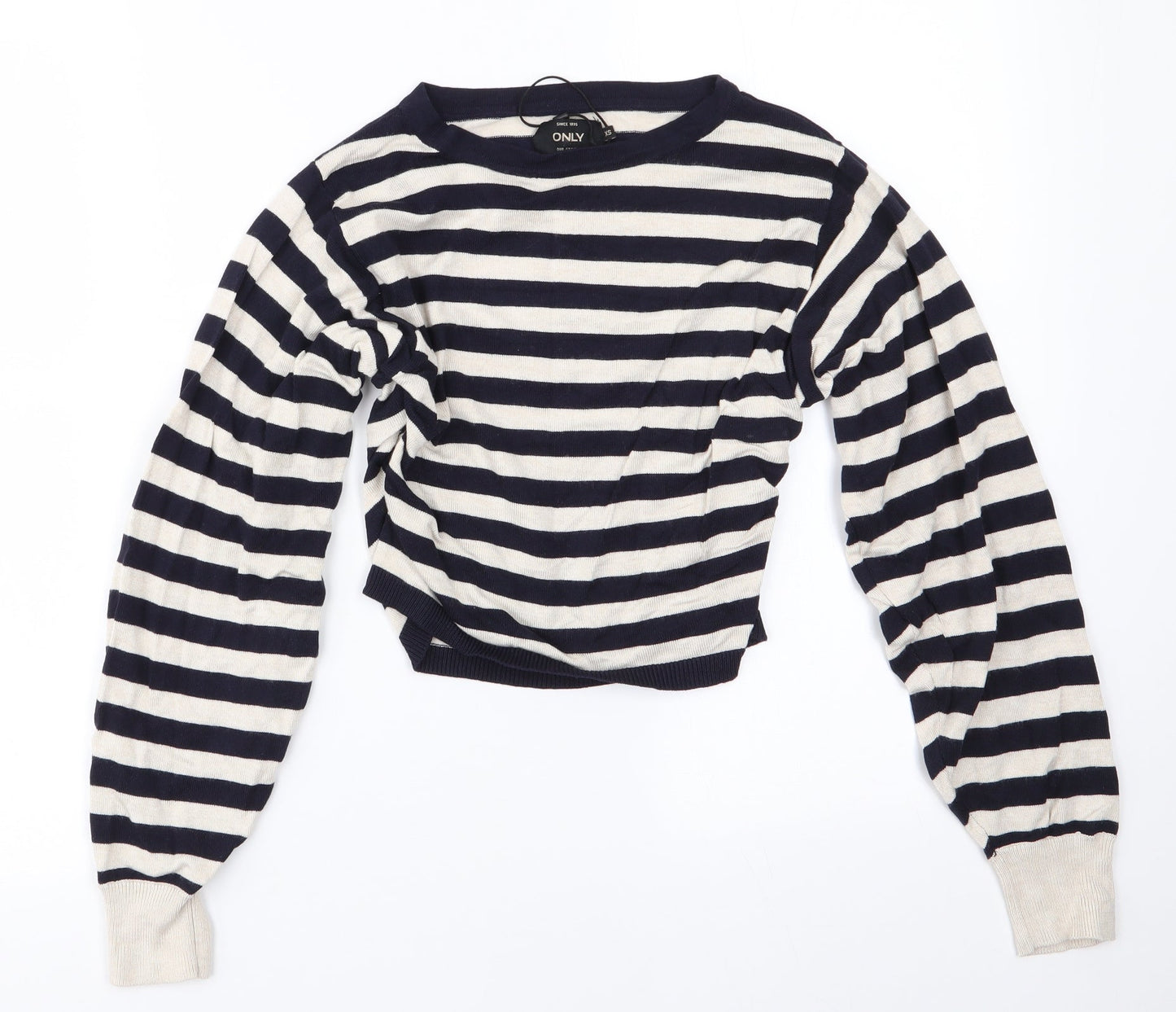 Only Womens Blue Striped  Pullover Jumper Size XS