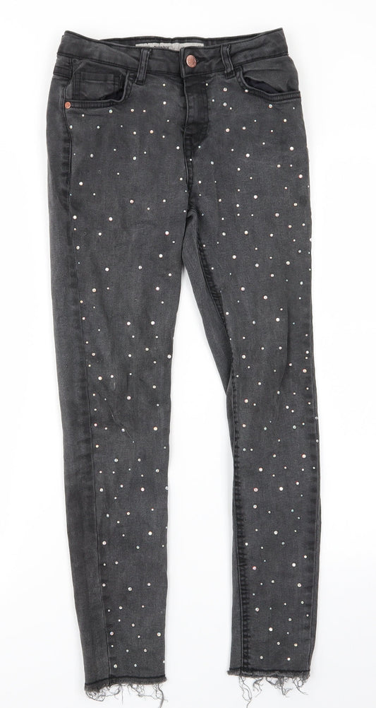 Denim Co Girls Grey   Skinny Jeans Size 11-12 Years