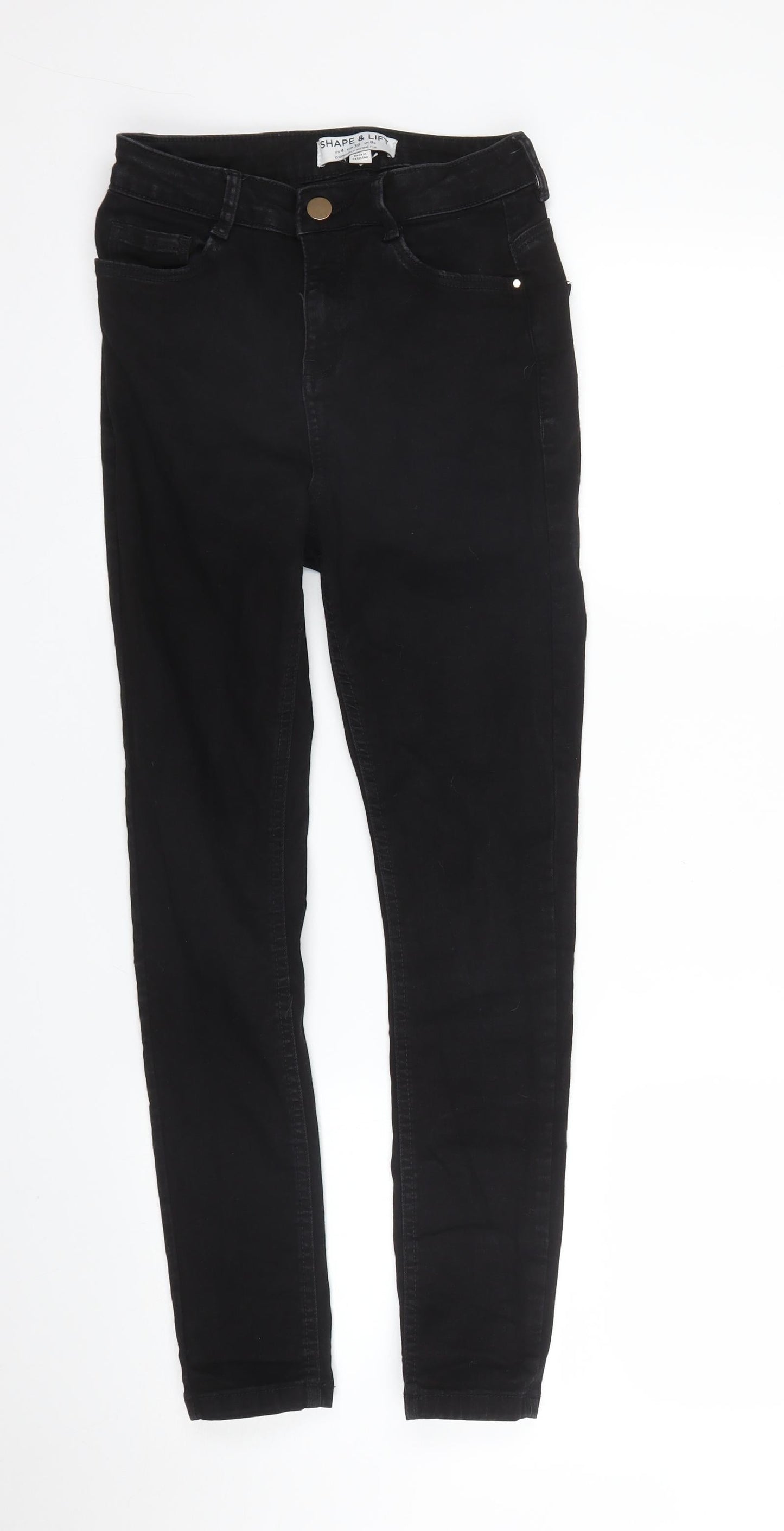 Dorothy Perkins Womens Black  Denim Skinny Jeans Size 8 L25 in