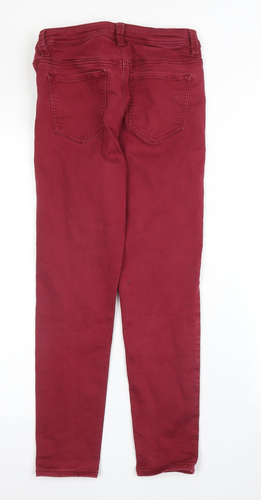 Preworn Womens Purple  Denim Skinny Jeans Size 12 L25 in