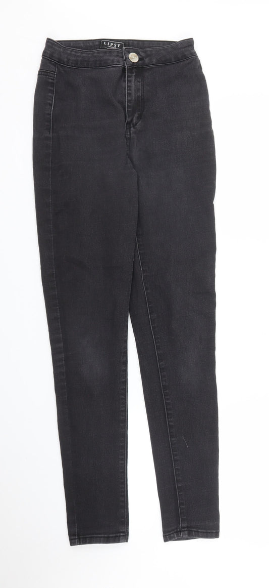 Lipsy Womens Black  Denim Skinny Jeans Size 8 L27 in
