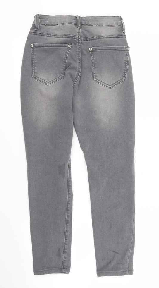 Boohoo Womens Grey  Denim Skinny Jeans Size 6 L24 in