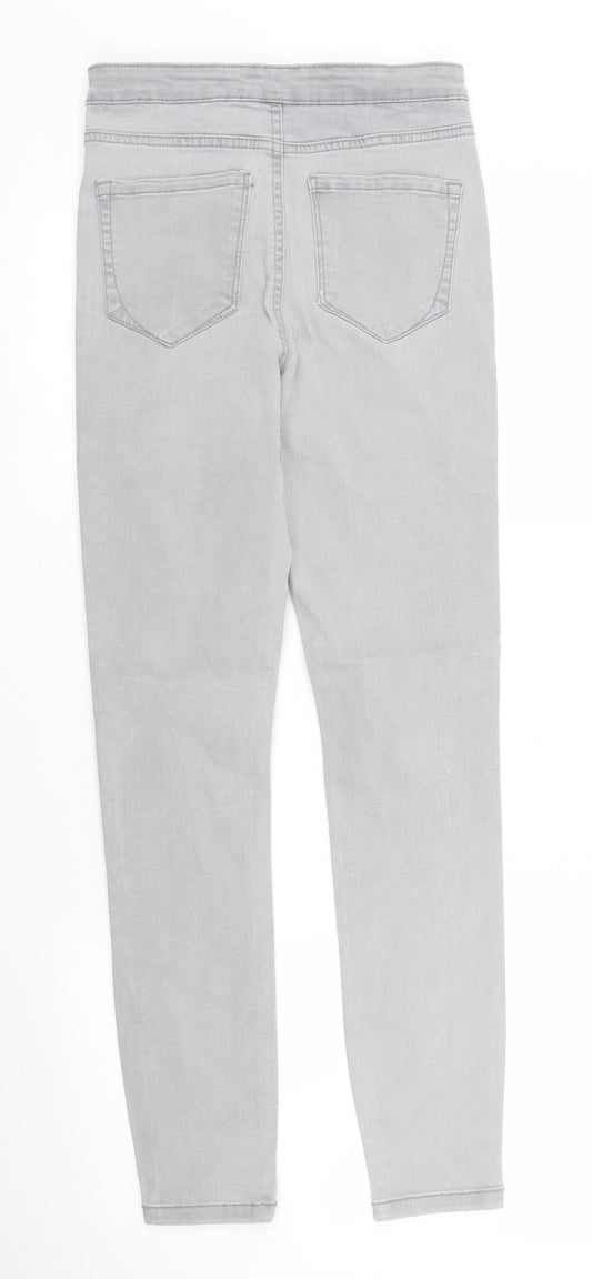 Primark Womens Grey  Denim Skinny Jeans Size 8 L26 in