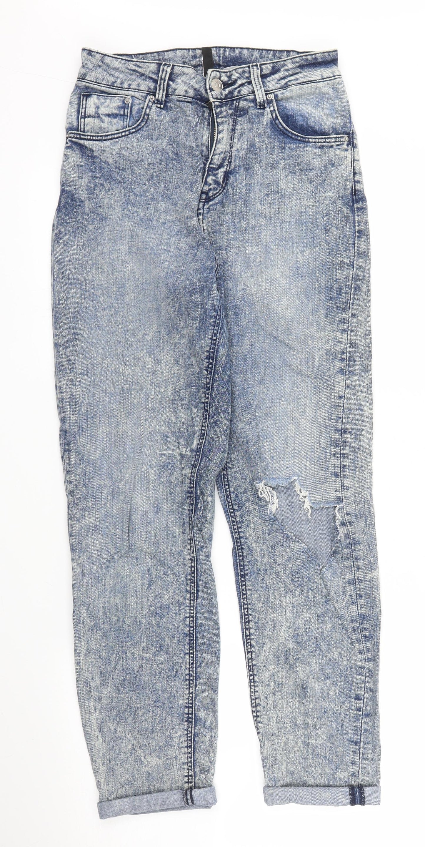 H&M Womens Blue  Denim Mom Jeans Size 6 L27 in