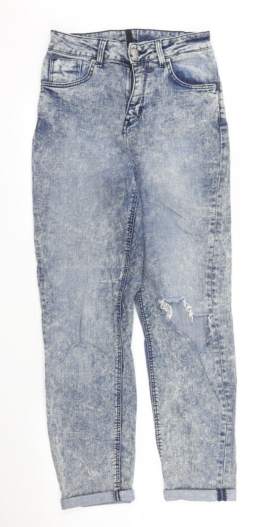 H&M Womens Blue  Denim Mom Jeans Size 6 L27 in