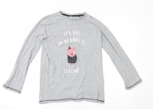 Threadboys Boys Grey    Pyjama Top Size 13 Years  - christmas