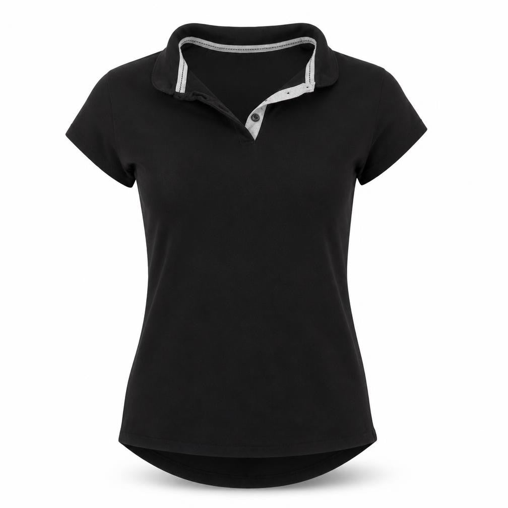Lagear Womens Black   Basic Polo Size 10